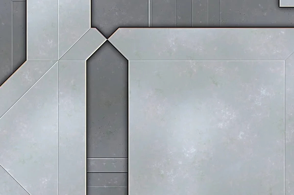 Geschichtete Platten Futuristische Abstrakte Tapeten Geometrische Technologische Reflektierende Hintergrund Metallische — Stockfoto