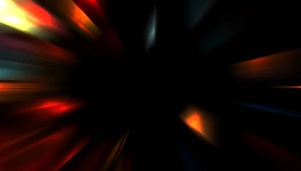 Dynamic Rays Light Isolated Black Background Graphic Illustration Glowing Colorful — Stock Photo, Image