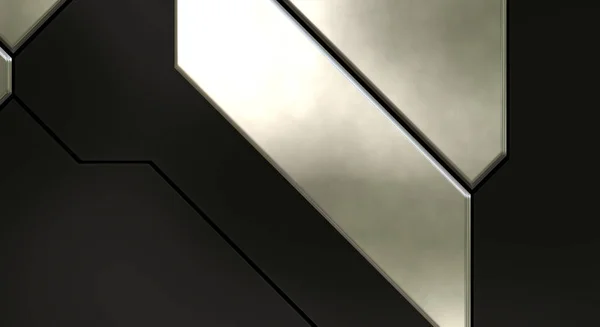 3D金属の質感 宇宙船のパターン表面 光と闇のパネル 未来的抽象壁紙 幾何学的技術的反射背景 — ストック写真