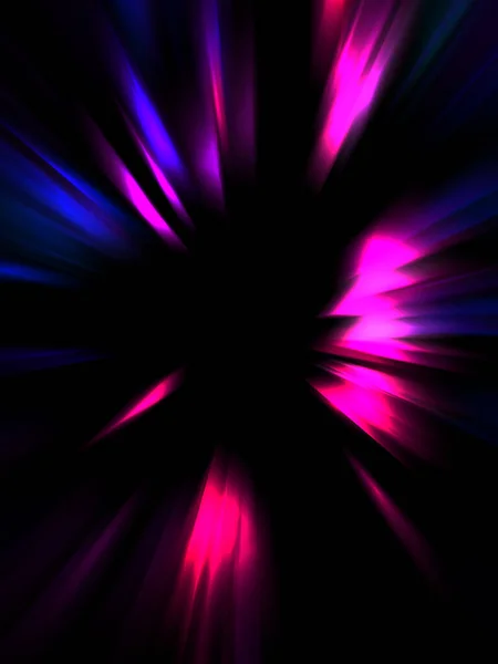 Dynamic Rays Light Isolated Black Background Graphic Illustration Glowing Colorful — ストック写真