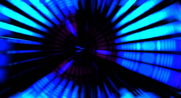 Rotierende Lichtshow Auf Schwarzem Hintergrund Luxusschlieren Leuchtend Wirbelnde Tapeten Weltraumtunnel — Stockfoto
