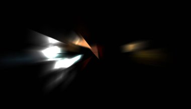 Parlayan ışıkları hareket ettirmenin havalı arka planı. Tasarımınız için canlı renkli bir portal şablonu. Işık ışınları ve hareket halindeki ışıldayan parçacıklar bir solucan deliği şekli oluşturuyor..