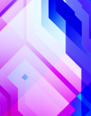 Geometrik arkaplan minimalist tasarımı. Bir teknoloji planının dijital illüstrasyonu. Fütürist şablon arkaplanı. Renkli ve canlı geometrik şekiller katmanları var. Soyut yaratıcı konsept duvar kağıdı.