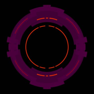 Fütürist dairesel gövde arayüzü elementi. Soyut çember geometrik arkaplan. Dijital teknolojinin grafiksel çizimi.