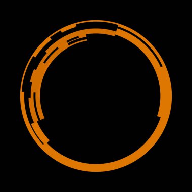 Fütürist dairesel gövde arayüzü elementi. Soyut çember geometrik arkaplan. Dijital teknolojinin grafiksel çizimi.