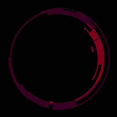 Fütürist dairesel gövde arayüzü elementi. Soyut çember geometrik arkaplan. Dijital teknolojinin grafiksel çizimi.