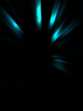 Siyah arkaplanda izole edilmiş dinamik ışık ışınları. Parlayan renkli ışık parçacıklarının grafiksel 2d çizimi.