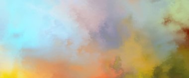 Modern fırça darbeleri. Poster, duvar sanatı, afiş, kart, kitap kapağı veya ambalaj için rahatlatıcı kompozisyonun yumuşak renkli çizimi. Pastel renklerle suluboya. 