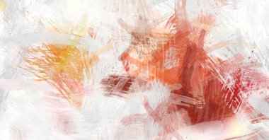 Soyut arkaplanda pürüzlü fırça darbeleri. Fırça boyası. Renkli boya darbeleri. Eşsiz duvar sanatı. Tuvaldeki modern sanat. Renkli çağdaş sanat eserleri.