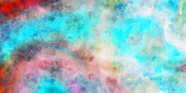 Kova desenli illüstrasyon. Çağdaş ve modern doku. Soyut renk boyama arka planı. Yaratıcı ve sanatsal duvar kağıdı. Fırçalanmış şekilleri ve lekeleri olan sanatsal duvar..