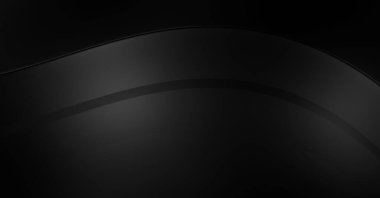 Siyah kıvrımlı yüzey. 3 boyutlu illüstrasyon. Soyut fütüristik geçmiş. Minimalist geometrik kapak tasarımı. Çarpık siyah çizgiler. Lüks dokuma duvar kağıdı. Zarif arkaplan.