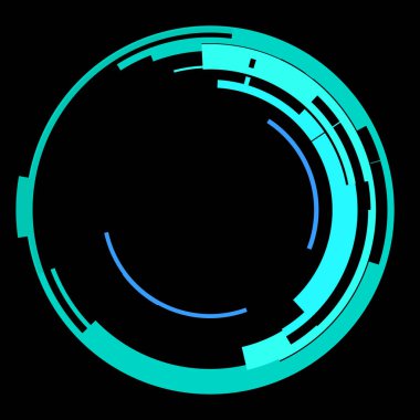 Fütürist dairesel gövde arayüzü elementi. Soyut çember geometrik arkaplan. Dijital teknolojinin grafiksel çizimi.