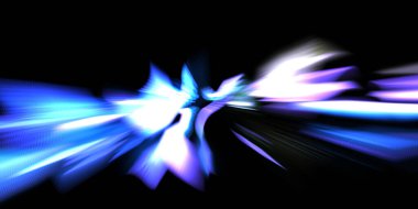 Güzel canlı renklerle enerji patlaması. Siyah arkaplanda izole edilmiş dinamik ışık ışınları. Parlayan renkli ışık parçacıklarının grafiksel 2D çizimi. Parlak tasarım şablonu.