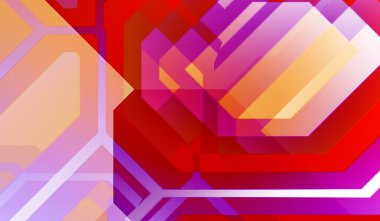 Geometrik arkaplan minimalist tasarımı. Bir teknoloji planının dijital illüstrasyonu. Fütürist şablon arkaplanı. Renkli ve canlı geometrik şekiller katmanları var. Soyut yaratıcı konsept duvar kağıdı.