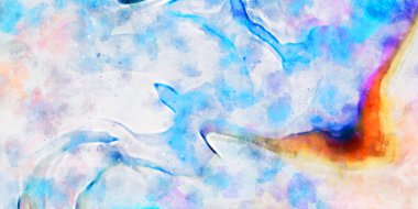 Kova desenli illüstrasyon. Çağdaş ve modern doku. Soyut renk boyama arka planı. Yaratıcı ve sanatsal duvar kağıdı. Fırçalanmış şekilleri ve lekeleri olan sanatsal duvar..