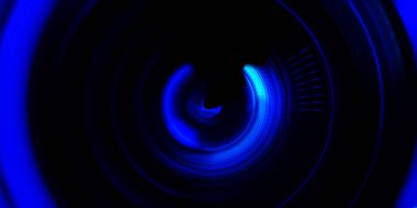 Fotoğraf makinesi konsepti. Soyut arkaplan. Dönen ışık ışınları. Hareketli kavramsal duvar kağıdı. Grafik dijital illüstrasyon. Parlayan neon ışıkları. Parlak sunum tasarım şablonu.