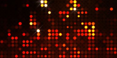 Parlak desenli duvar kağıdı. Sahne ışıkları olan renkli ışıkların ihtişamlı arkaplanı. Parlayan ışıklar siyah arka planda parti izleri. Sahne veya stadyum ışıklarının dijital illüstrasyonu. 