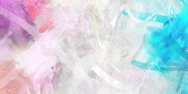 Soyut arkaplanda pürüzlü fırça darbeleri. Fırça boyası. Renkli boya darbeleri. Eşsiz duvar sanatı. Tuvaldeki modern sanat. Renkli çağdaş sanat eserleri.