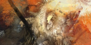 Soyut arkaplanda pürüzlü fırça darbeleri. Fırça boyası. Renkli boya darbeleri. Eşsiz duvar sanatı. Tuvaldeki modern sanat. Renkli çağdaş sanat eserleri.