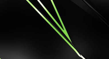 Metin için kopyalama alanı olan soyut siyah paneller. Üç boyutlu illüstrasyon. Renkli ışık özellikli koyu renk tasarım şablonu. Zarif geometrik parlak çizgili arka plan. Minimalist geometrik kapak grafiği.