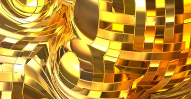 Metalik panel dokusunun 3 boyutlu çizimi. Renkli, parlak, soyut duvar kağıdı. Geometrik teknolojik parlak yansıtıcı arka plan. Yaratıcı parlak kavramsal arkaplan.