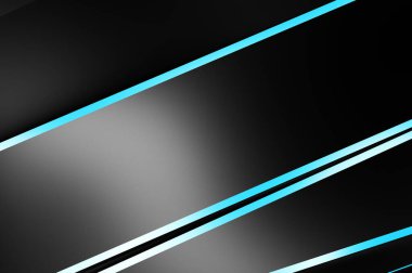 Metin için kopyalama alanı olan soyut siyah paneller. Üç boyutlu illüstrasyon. Renkli ışık özellikli koyu renk tasarım şablonu. Zarif geometrik parlak çizgili arka plan. Minimalist geometrik kapak grafiği.