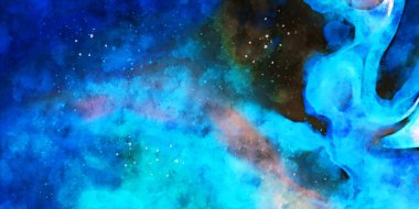 Kova desenli illüstrasyon. Çağdaş ve modern doku. Soyut renk boyama arka planı. Yaratıcı ve sanatsal duvar kağıdı. Fırçalanmış şekilleri ve lekeleri olan sanatsal duvar..