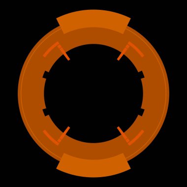 Fütürist dairesel gövde arayüzü elementi. Soyut çember geometrik arkaplan. Dijital teknolojinin grafiksel çizimi.