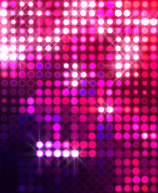 Parlak desenli duvar kağıdı. Sahne ışıkları olan renkli ışıkların ihtişamlı arkaplanı. Parlayan ışıklar siyah arka planda parti izleri. Sahne veya stadyum ışıklarının dijital illüstrasyonu. 