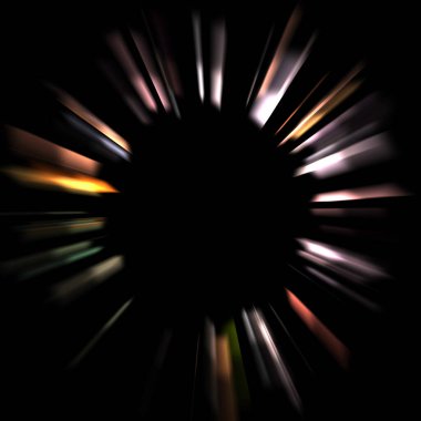 Canlı ve canlı ışık parlamalarının serin arkaplanı. Renkli parlak ışıklar patlama efektiyle görüntülenir. Parlak renkli arkaplan.