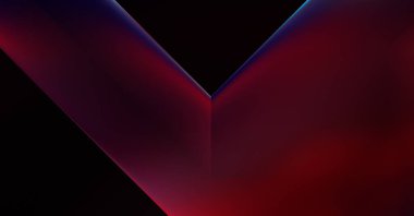 Geometrik dinamik şekiller. Gölgeli teknoloji dijital şablonu ve gradyan arka planda ışıklar. Modern basit geometrik renk gradyanı soyut arkaplan. 3B illüstrasyon. 