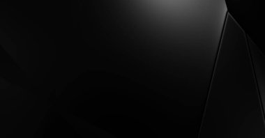 Lüks minimalist tasarım. Fütürist şablon. Karanlık elementleri olan birinci sınıf soyut duvar kâğıdı. Zarif bir zemin. Siyah üç boyutlu geometrik arkaplan. Poster, broşür, sunum için tasarım.