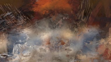 Soyut arkaplanda pürüzlü fırça darbeleri. Fırça boyası. Renkli boya darbeleri. Eşsiz duvar sanatı. Tuvaldeki modern sanat. Renkli çağdaş sanat eserleri.