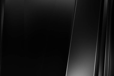 Geometrik katmanlı 3 boyutlu siyah arkaplan. Soyut koyu fütüristik duvar kağıdı. Zarif, parlak çizgili arka plan. Poster, broşür, sunum ve web sitesi için geometrik şablon tasarımı.