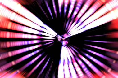 Siyah arkaplanda dönen ışık gösterisi. Lüks çizgiler. Parlak kıvrımlı duvar kağıdı. Uzay tüneli. Dönen ışık çemberi ya da maytap izi. Parlak konsept çizimi.