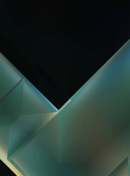Formas Dinâmicas Geométricas Tecnologia Modelo Digital Com Sombras Luzes Fundo — Fotografia de Stock