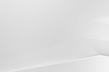 Beyaz 3d geometrik arka plan. Fütürist şablon. Karanlık elementleri olan birinci sınıf soyut duvar kâğıdı. Zarif bir zemin. Lüks minimalist tasarım. Poster, broşür, sunum için tasarım.