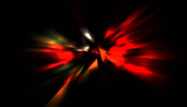 Parlayan ışıkları hareket ettirmenin havalı arka planı. Tasarımınız için canlı renkli bir portal şablonu. Işık ışınları ve hareket halindeki ışıldayan parçacıklar bir solucan deliği şekli oluşturuyor..