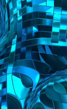 Metalik panel dokusunun 3 boyutlu çizimi. Renkli, parlak, soyut duvar kağıdı. Geometrik teknolojik parlak yansıtıcı arka plan. Yaratıcı parlak kavramsal arkaplan.