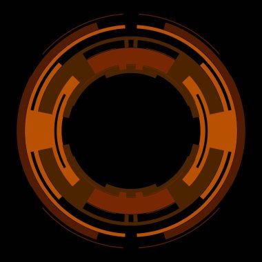 Fütürist dairesel gövde arayüzü elementi. Soyut çember geometrik arkaplan. Dijital teknolojinin grafiksel çizimi.