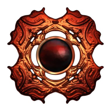 Beyaz arka planda izole bir mücevher. Mücevherli bir fantezi mücevherin 3 boyutlu görüntüsü. Masal elementi. Lüks grafik duvar kağıdı.