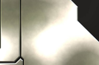 Üç boyutlu metalik doku. Uzay gemisi desenli yüzey. Aydınlık ve karanlık paneller. Fütürist soyut duvar kağıdı. Geometrik teknolojik yansıtıcı arkaplan.