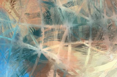 Soyut arkaplanda pürüzlü fırça darbeleri. Fırça boyası. Renkli boya darbeleri. Eşsiz duvar sanatı. Tuvaldeki modern sanat. Renkli çağdaş sanat eserleri.