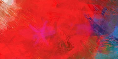 Soyut arkaplanda pürüzlü fırça darbeleri. Fırça boyası. Renkli boya darbeleri. Eşsiz duvar sanatı. Tuvaldeki modern sanat. Renkli çağdaş sanat eserleri.