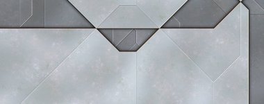 Katmanlı paneller. Fütürist soyut duvar kağıdı. Geometrik teknolojik yansıtıcı arka plan 3D metalik doku. Uzay gemisi desen yüzeyi.