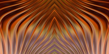 Renkli dalgalı yansıtıcı duvar kağıdının üç boyutlu çizimi. Duvar kağıdı, afiş, arkaplan, kart, kitap kapağı veya web sitesi için grafiksel illüstrasyon. Soyut parlak arkaplan.