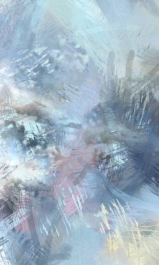 Soyut arkaplanda pürüzlü fırça darbeleri. Fırça boyası. Renkli boya darbeleri. Eşsiz duvar sanatı. Tuvaldeki modern sanat. Renkli çağdaş sanat eserleri.