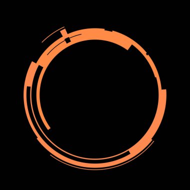 Fütürist dairesel gövde arayüzü elementi. Soyut çember geometrik arkaplan. Dijital teknolojinin grafiksel çizimi.