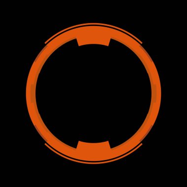 Fütürist dairesel gövde arayüzü elementi. Soyut çember geometrik arkaplan. Dijital teknolojinin grafiksel çizimi.