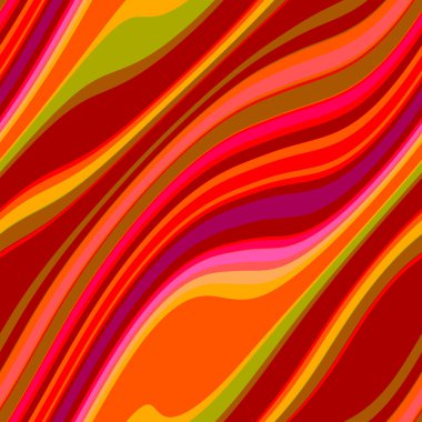 Renkli, dikişsiz şerit deseni. Soyut yüzey arkaplanı. Renkli duvar kağıtları. Retro parlak minimalist malzeme. Tekstil baskısı. Dekoratif motif.